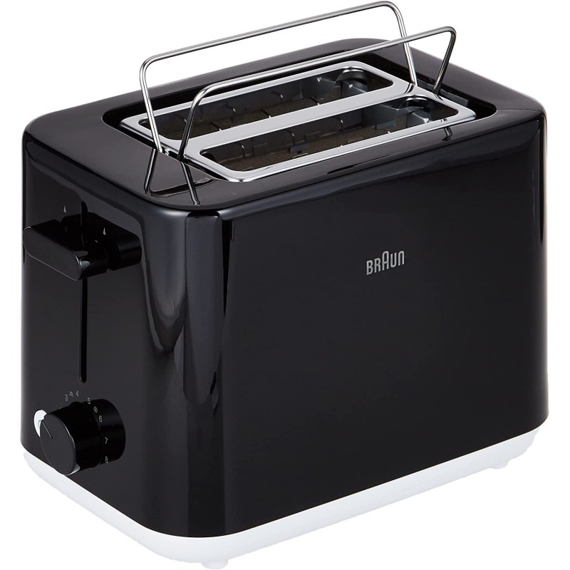 Braun, Toaster, 2 Slots, 8 Browning settings, Bun Warmer, 900 Watts, Black