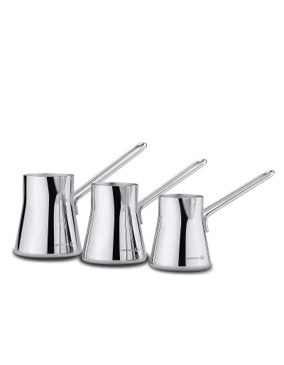 Korkmaz Turkish Coffee Pot Set Of 3 Stainless Steel