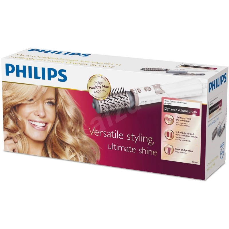 Philips, Hair Styler Tourmaline Ceramic Ionic Care, Curling Brush, 1000  Watts, White