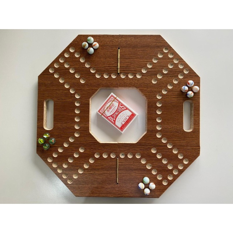 Jackaroo, Hand made Wooden Board Game, 4 Players, Ash Brown