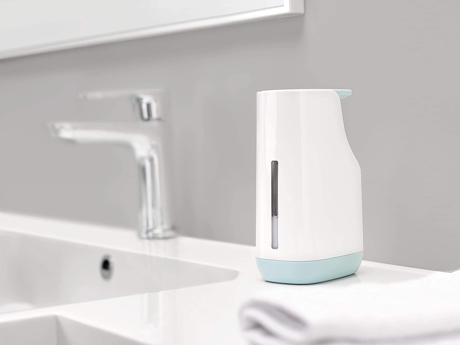 Joseph Joseph, Slim Compact Soap Dispenser, With Non-Drip Nozzle, Grey / Blue