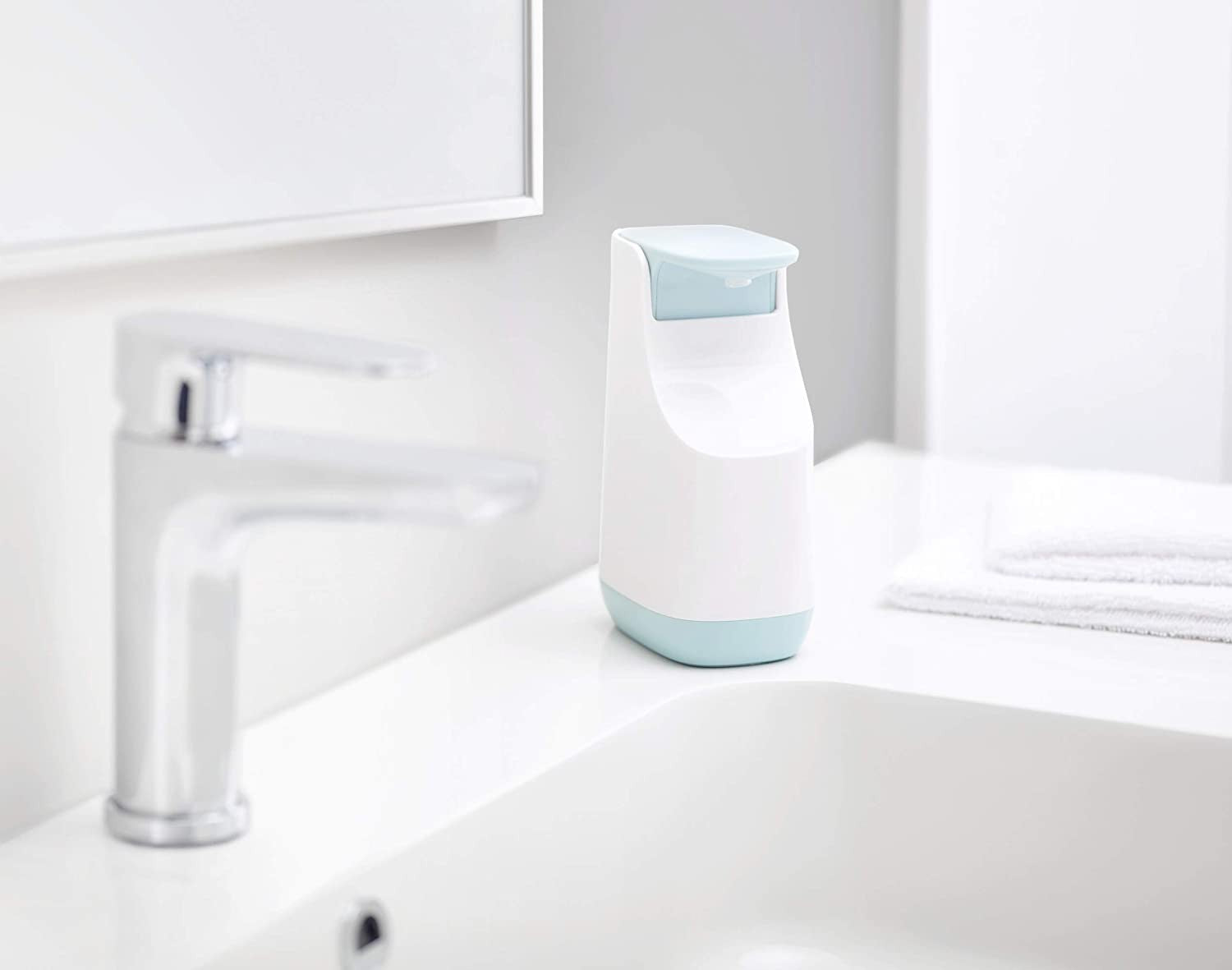 Joseph Joseph, Slim Compact Soap Dispenser, With Non-Drip Nozzle, Grey / Blue