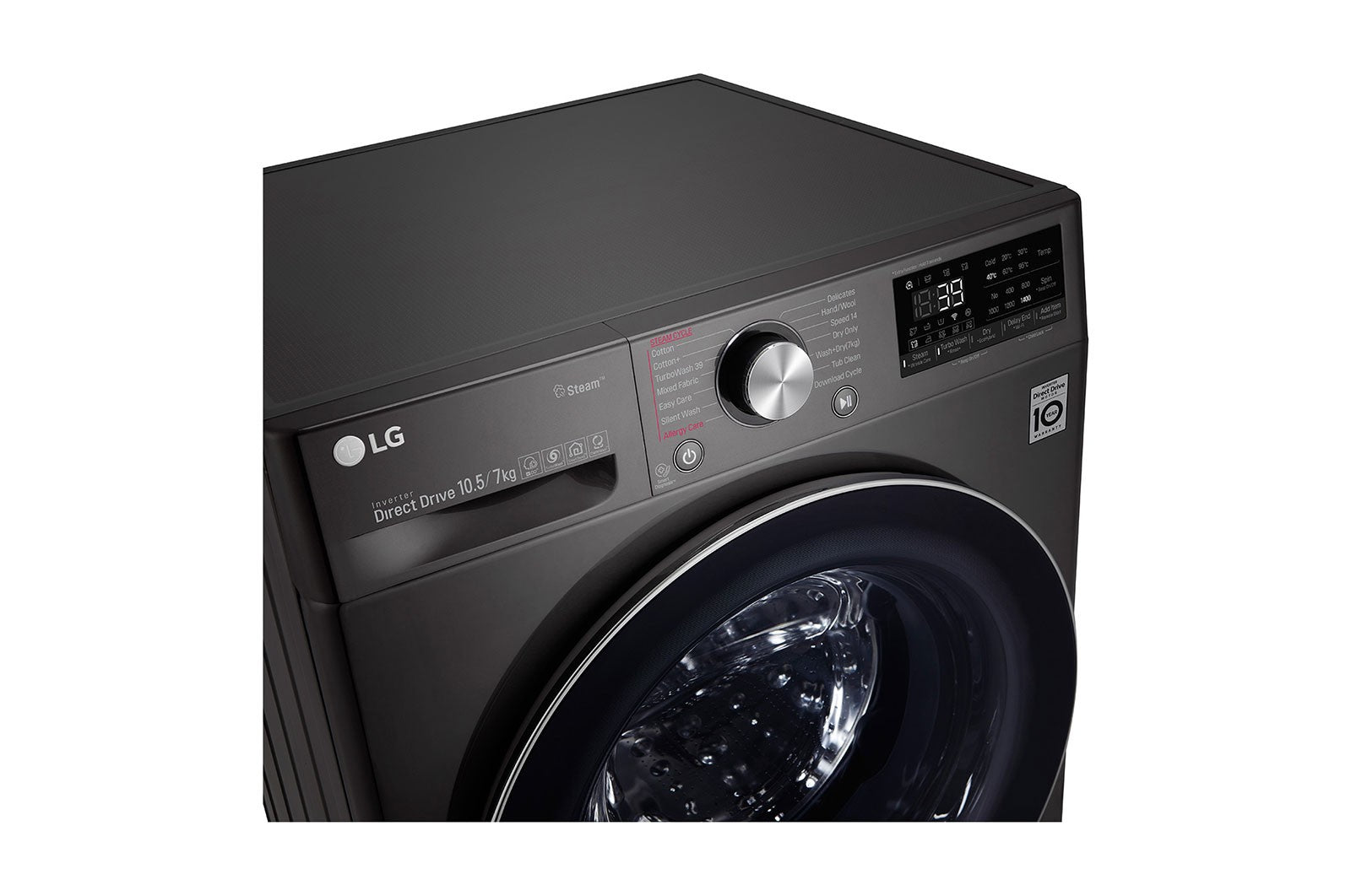 LG Washer & Dryer, Front Load, 10.5 / 7 KG, Stainless