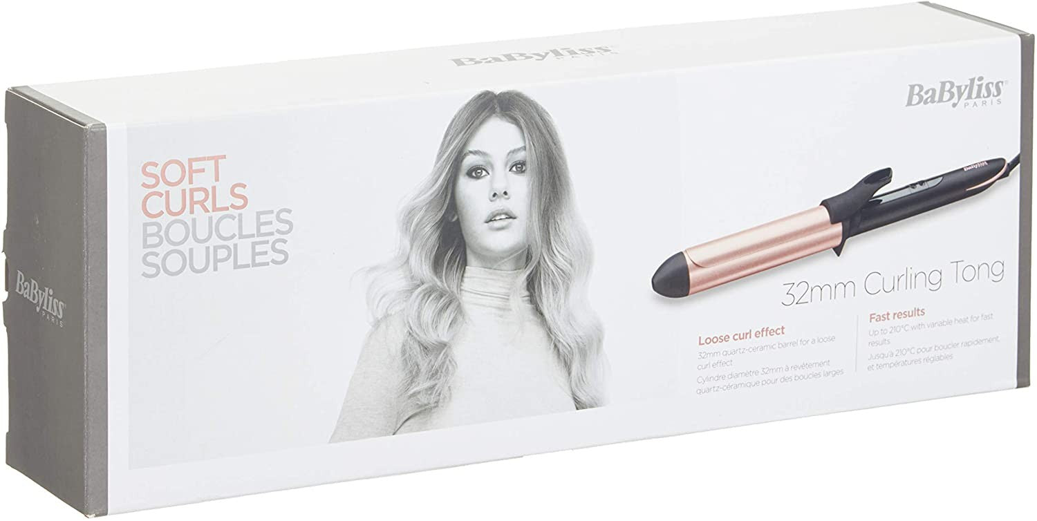 Babyliss, Gold Ceramic Curler, 32MM, 3 Temperatures, LED Display