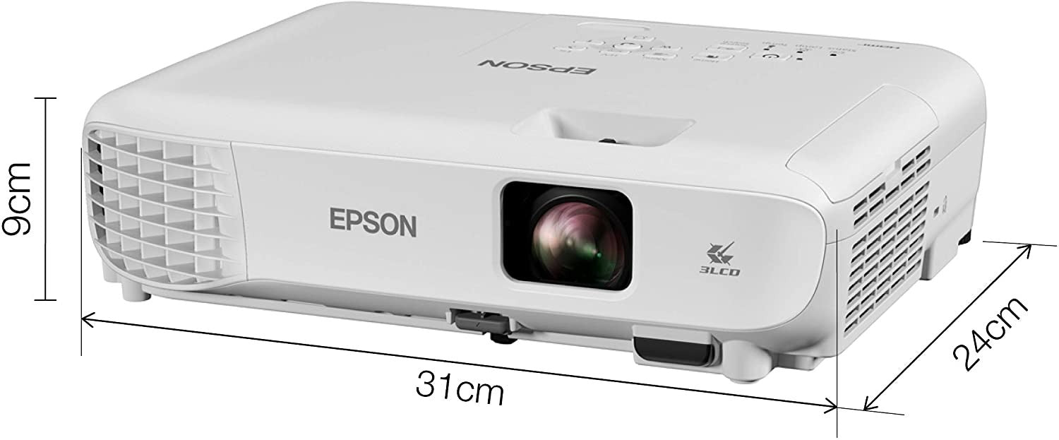 Epson, EB-E01 3LCD, 3300 Lumens, Easy Alignment, Up to 18 years Lamp Life, Portable XGA Projector, White