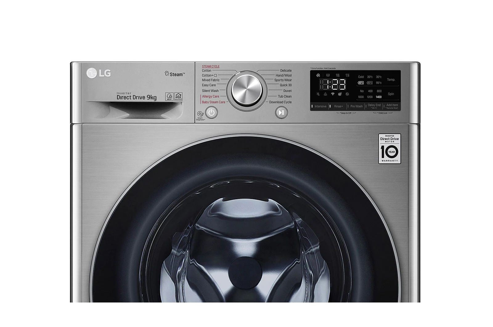 LG WM 9/6 KGS DRYER 1400RPM SILVER GLASS DOOR AI DD