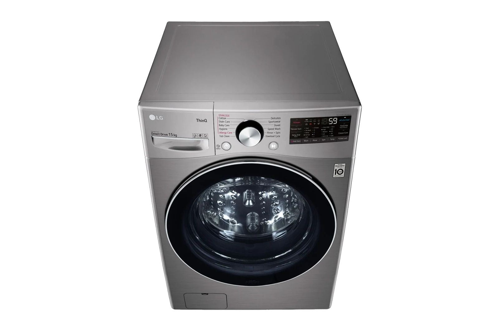 LG 15 KG Front Load Washing Machine, Silver