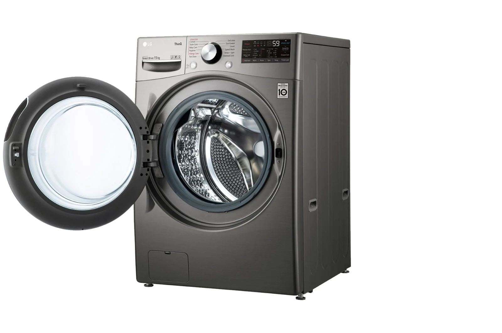LG 15 KG Front Load Washing Machine, Silver