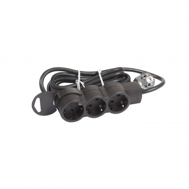 Legrand, Multi-outlet Extension, Un-Switched, 3 M Cord, Black
