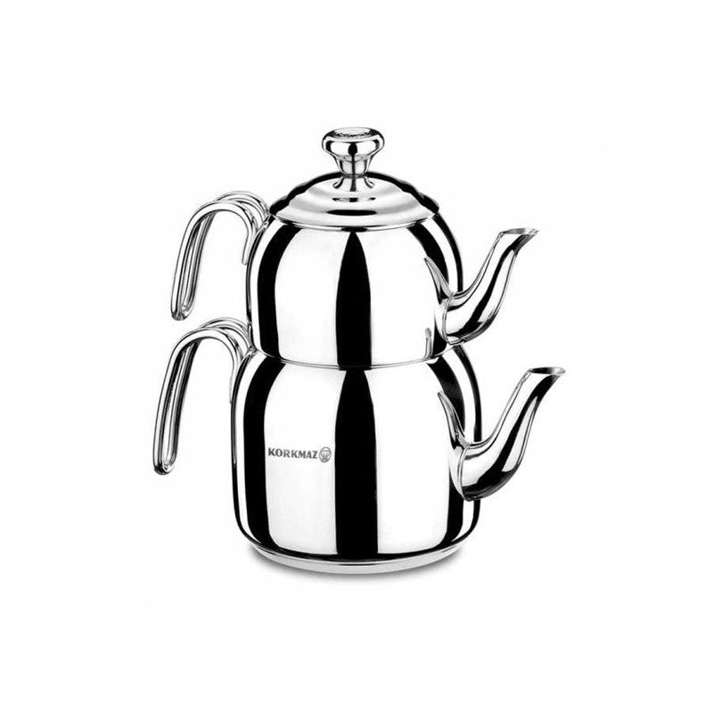 Korkmaz, Droppa Maxi Teapot Set, Stainless Steel