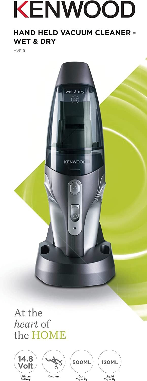 Kenwood, Wet & Dry Cordless Handheld Vacuum Cleaner, 14.8V, Grey
