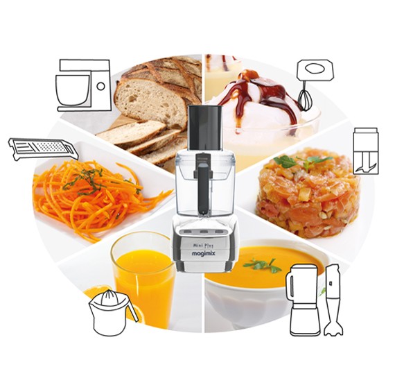 Magimix, Mini Plus Auto Food Processor, 400 Watts, Mat Chrome
