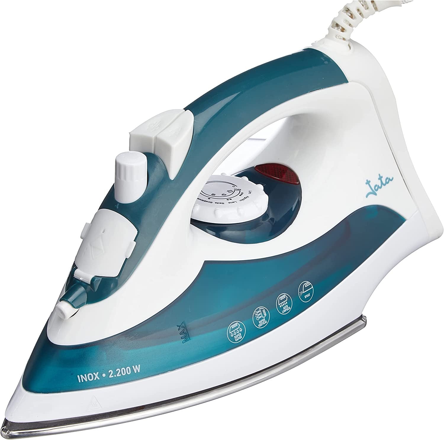 Jata, Steam Iron, 2200 Watts, White & Blue