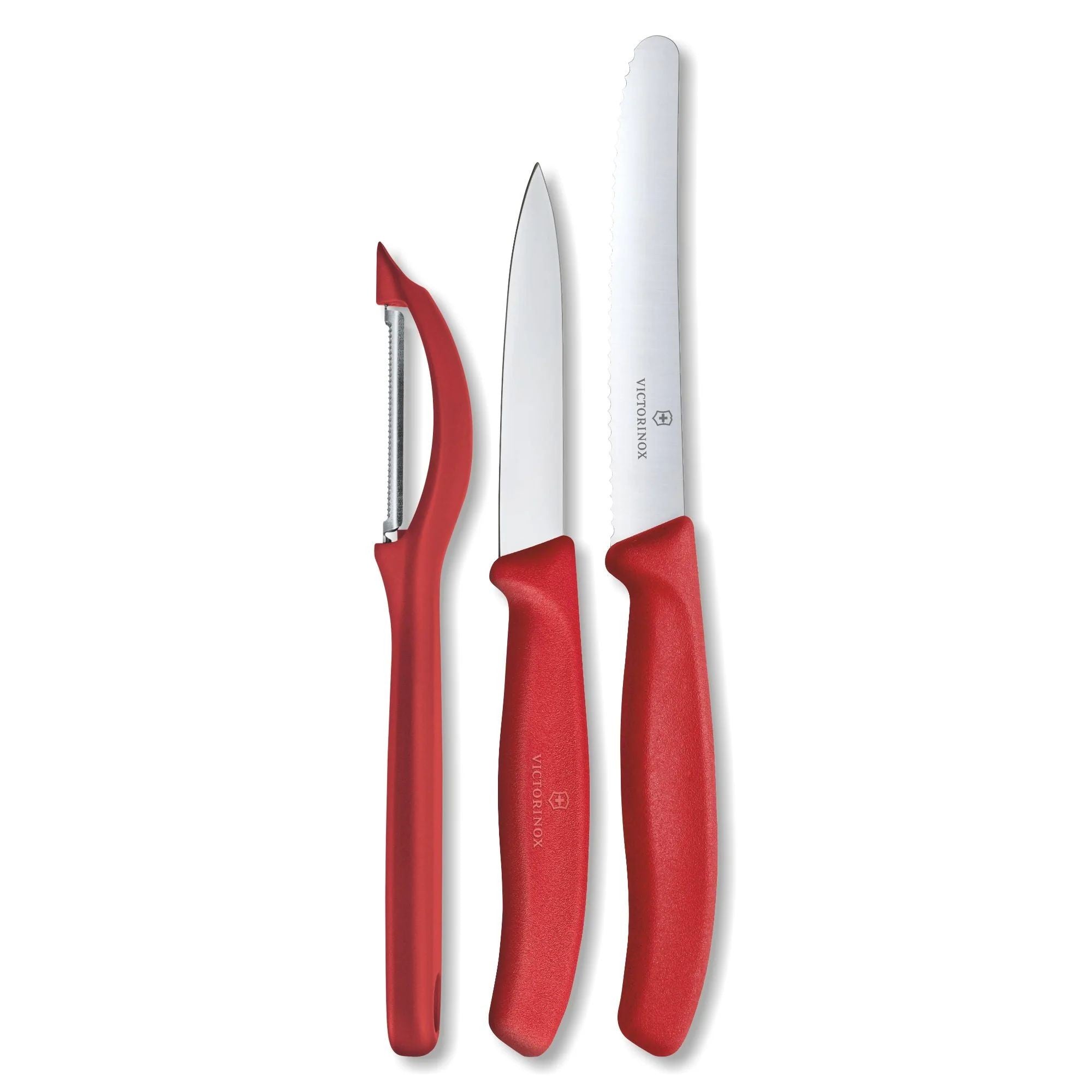 Victorinox, Swiss Classic Paring Knife Set with Peeler, 3 Pieces, Red / Black