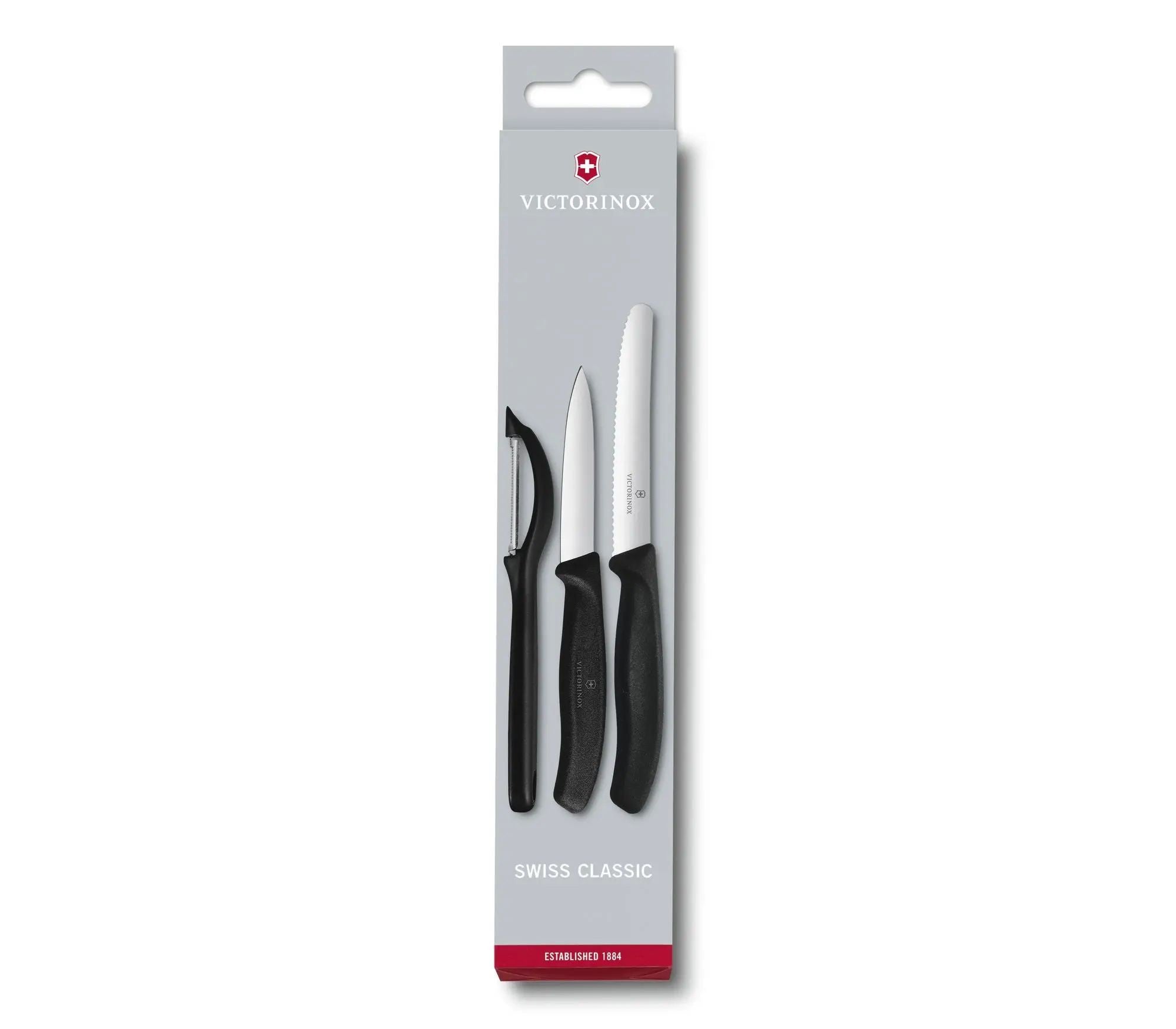 Victorinox, Swiss Classic Paring Knife Set with Peeler, 3 Pieces, Red / Black