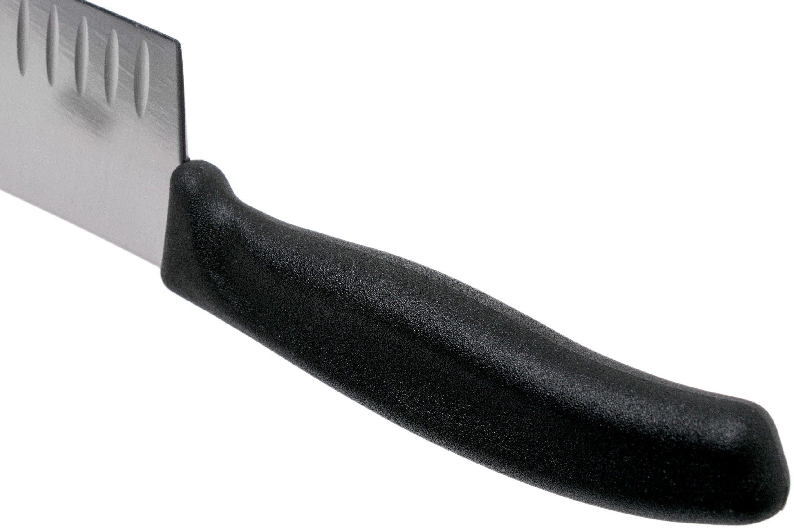 Victorinox, Swiss Classic Santoku Fluted Japanese Style Knife, 17 CM, Black