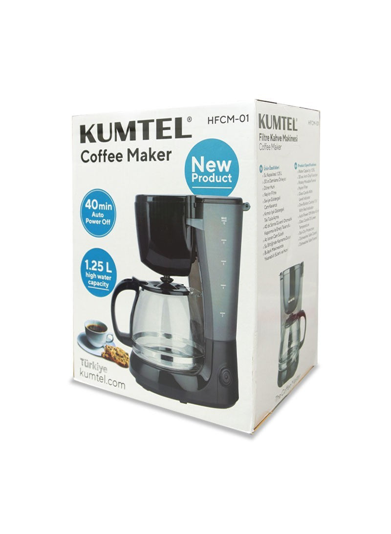 Kumtel, Coffee Maker, 750 Watts, 1.25 L, Black