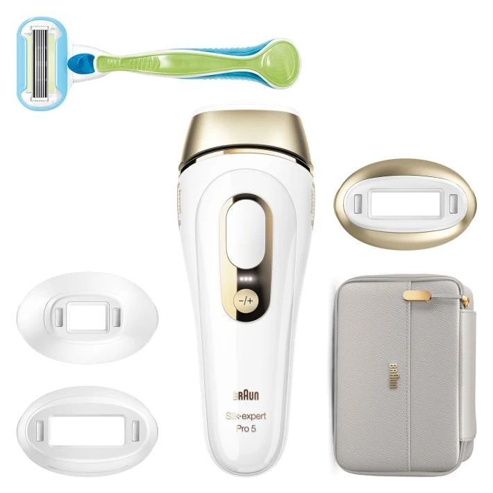 Braun, Silk-expert Pro 5 IPL, 4 Extras, White & Gold