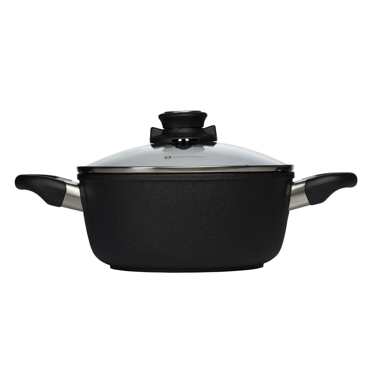 Swiss Diamond, Nonstick Casserole With LID, 20 CM, Black