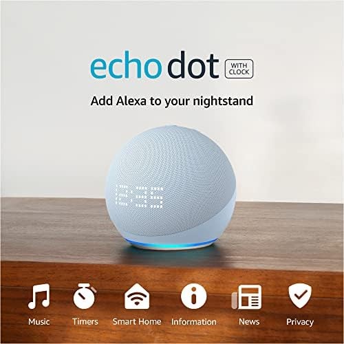 Alexa, Echo dot (5th Gen) With Clock, Compact Smart Speaker