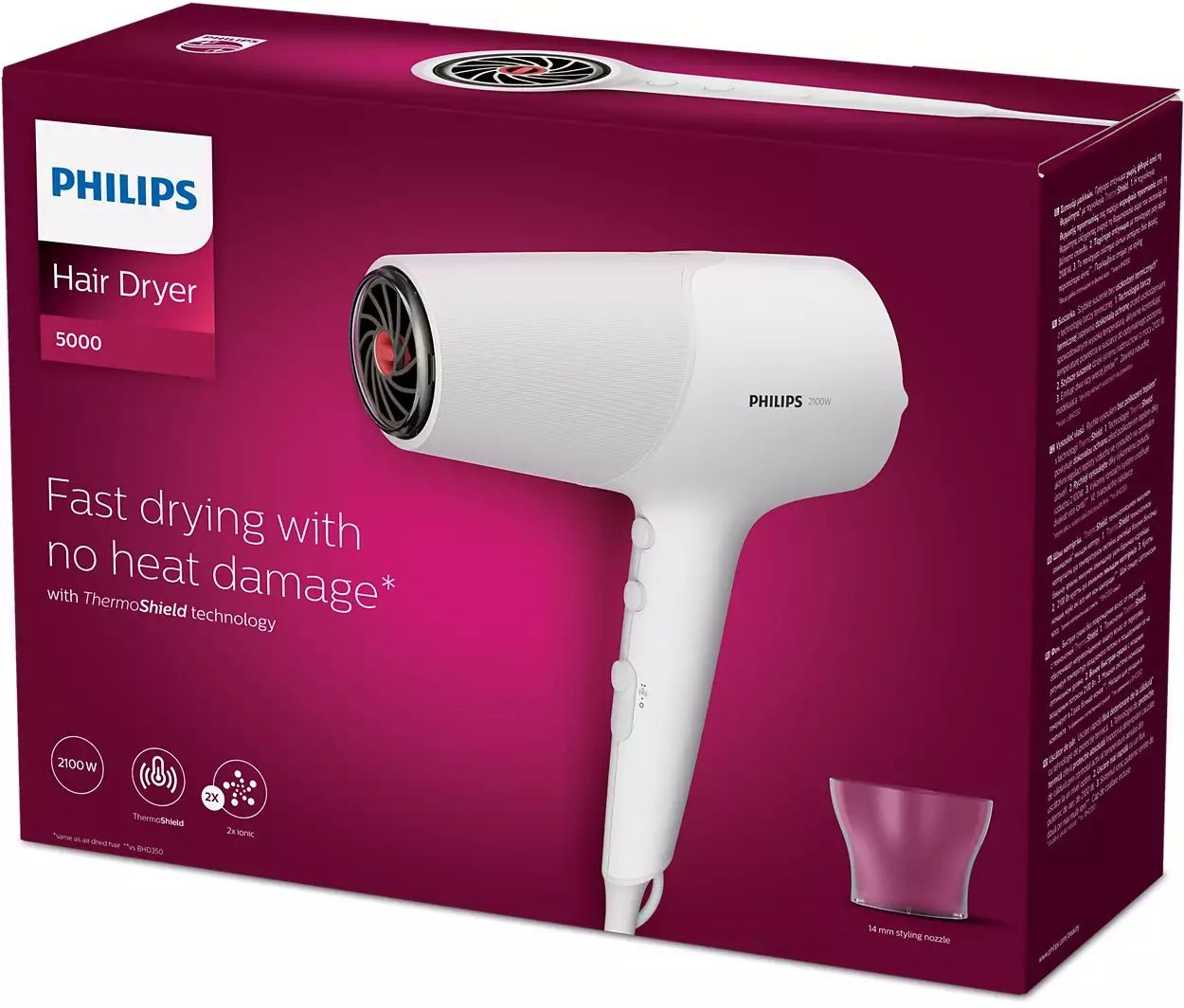 Philips, Series 500 Hair Dryer With Thermo-protect Technology, 2100 Watts, White