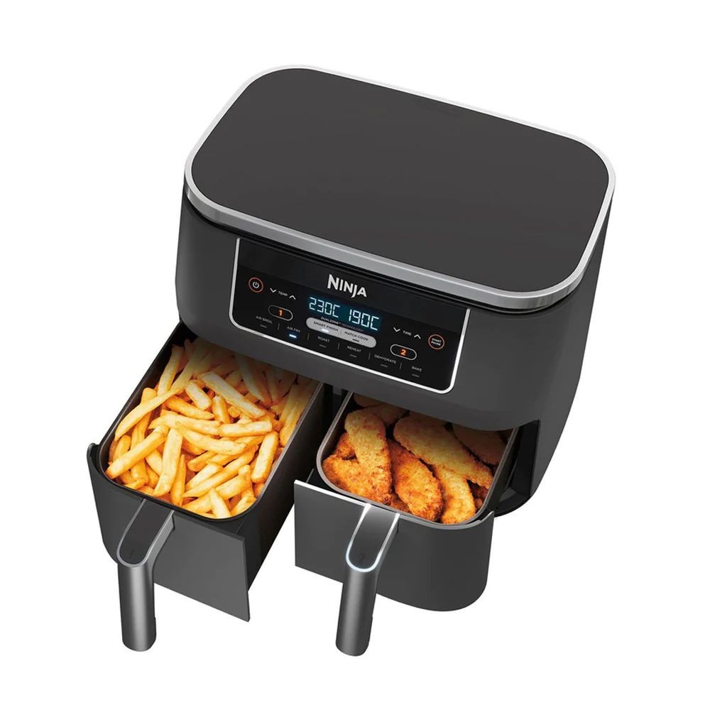 Ninja Foodie, Air Fryer, 7.6 L, 2 Baskets, Granite Grey