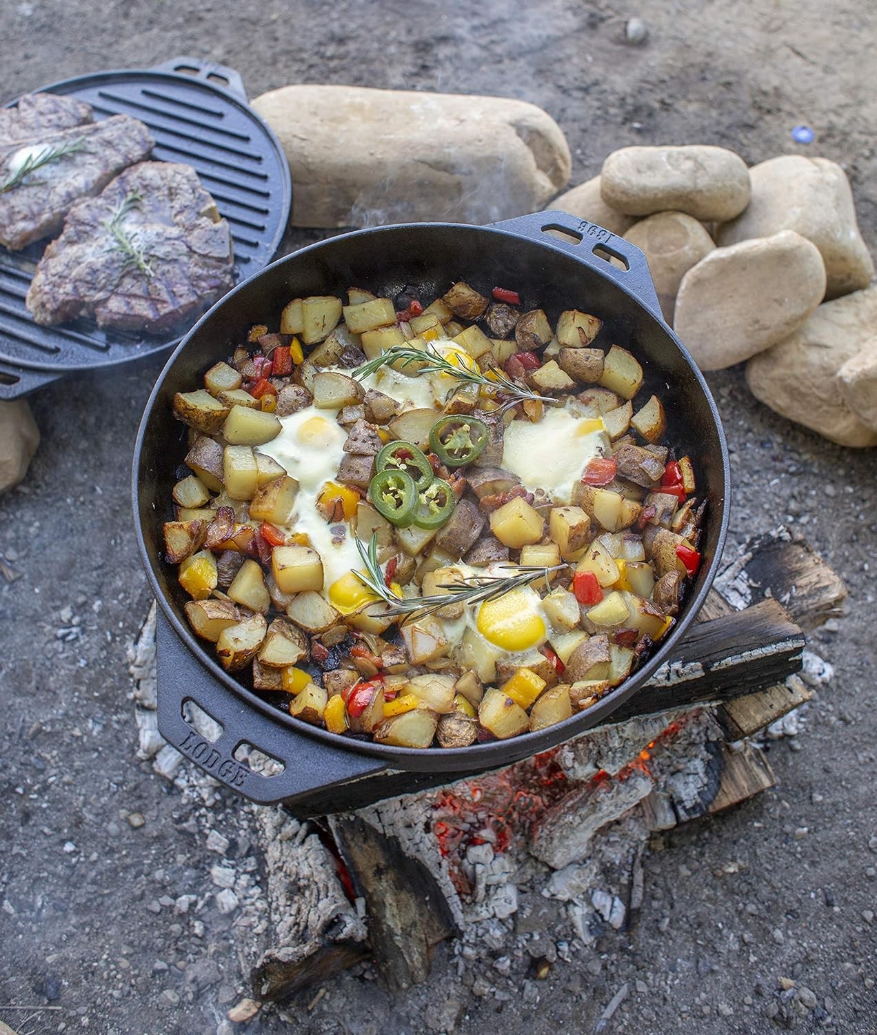 Lodge, Cast Iron Cook-It-All Kit, 5 Pieces, Heavy Duty, Black
