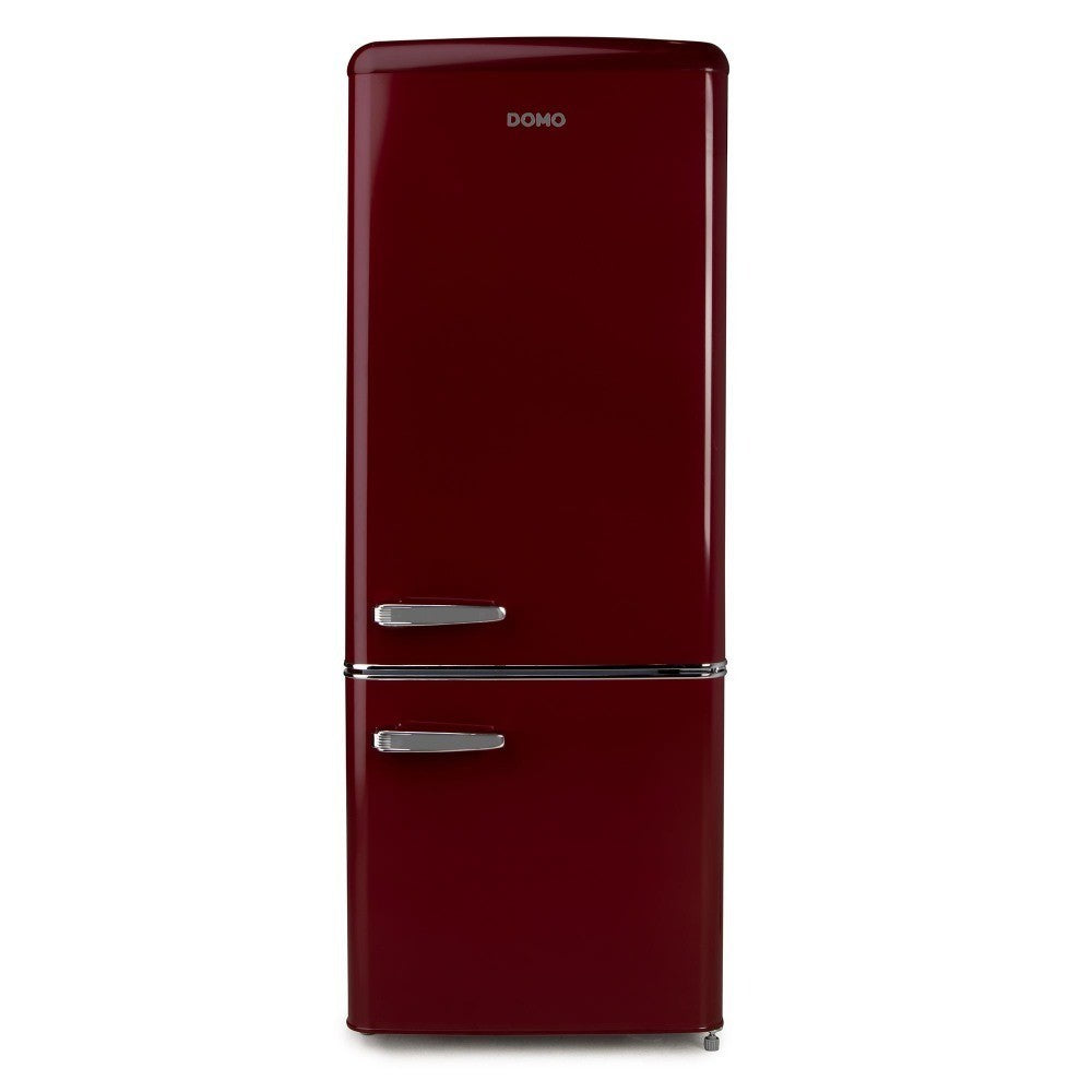 Domo Retro Fridge - Freezer, 191 L, Wine Red