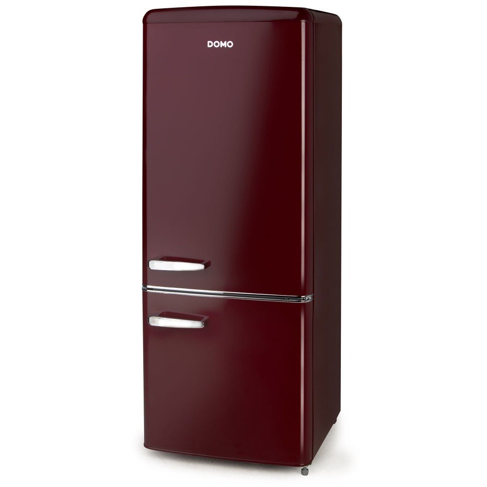 Domo Retro Fridge - Freezer, 191 L, Wine Red
