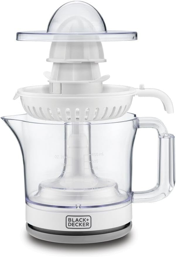 Black & Decker, Citrus juicer, 25 Watts, 600 ML, White