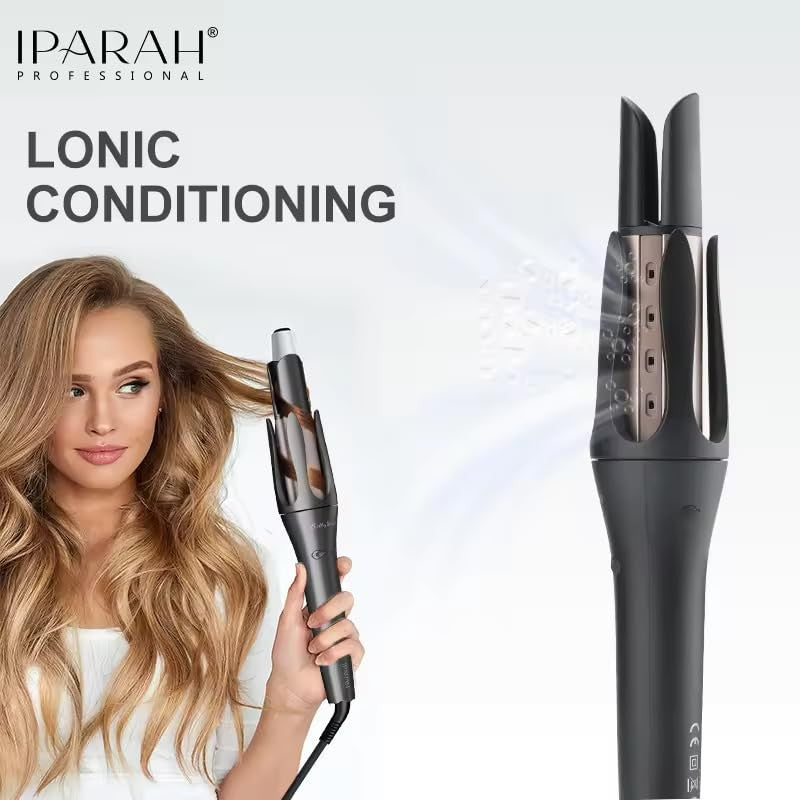 Iparah Professional Automatic Hair Curler, 3 Temperature Controls, Silver