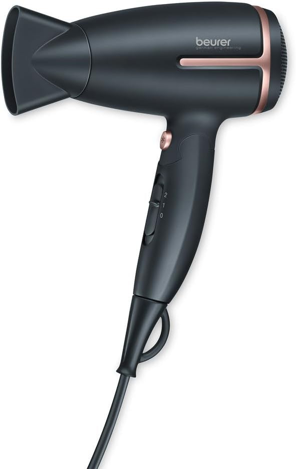 Beurer Travel Hair Dryer, 1600 Watts, Black