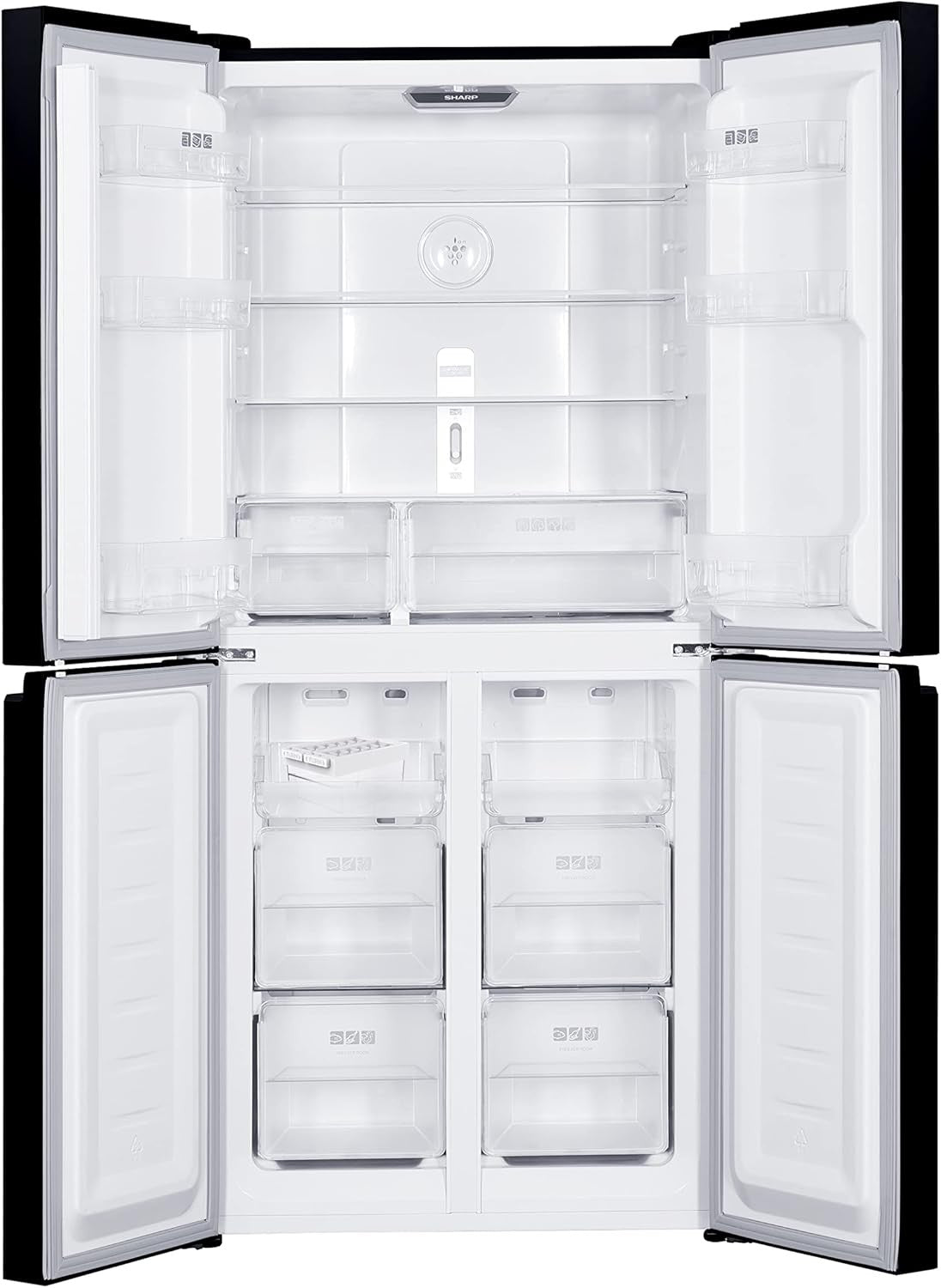 Sharp French 4 Doors Fridge, 560 L, Inverter, Black