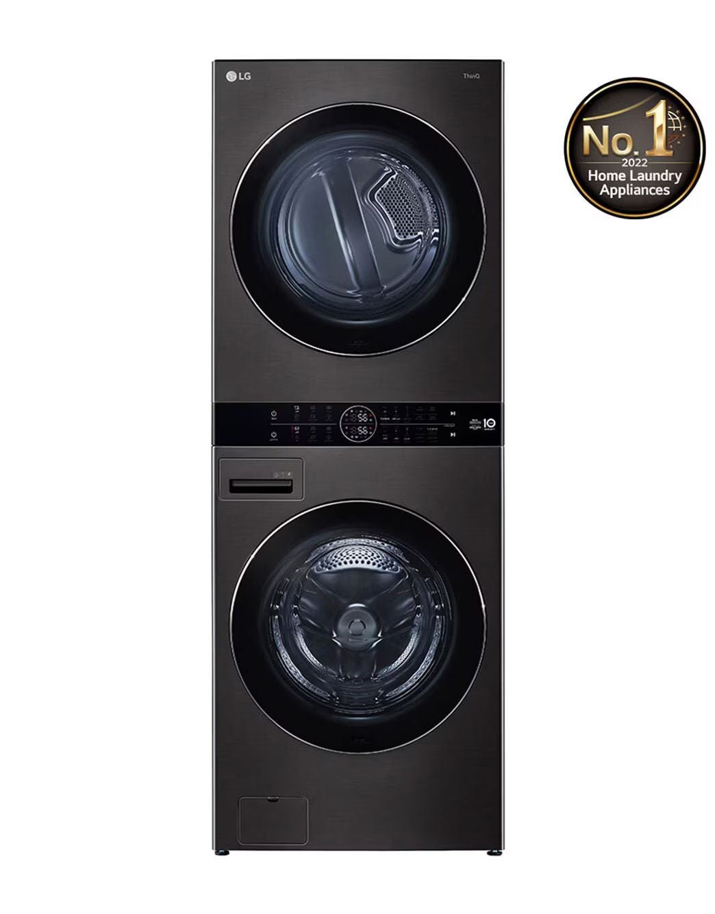 LG WashTower™ Front Load 21/16kg, Black Steel color