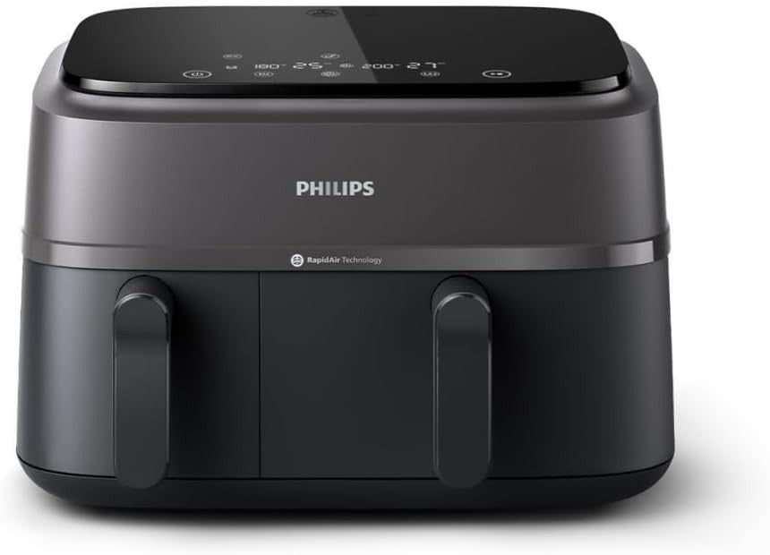 Philips Dual Air Fryer, 9L, 2750W, Black