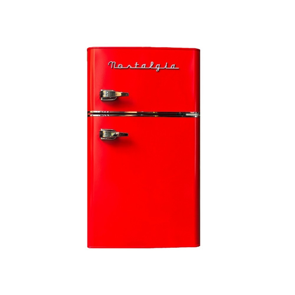 Nostalgia Retro Two Door Fridge Freezer, Red