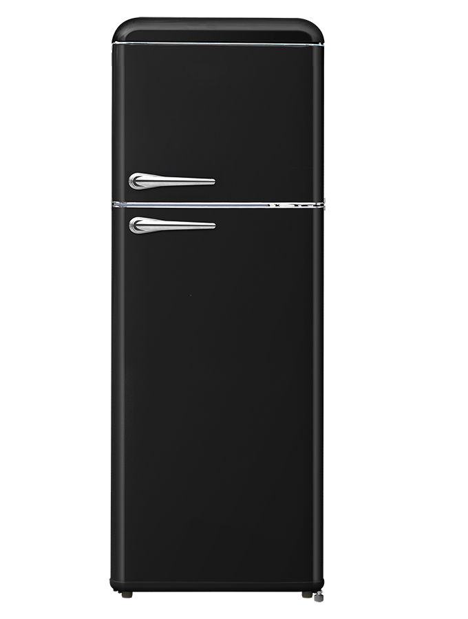 Campomatic Vintage Retro 2-Door Refrigerator with Freezer, 244 L, Black