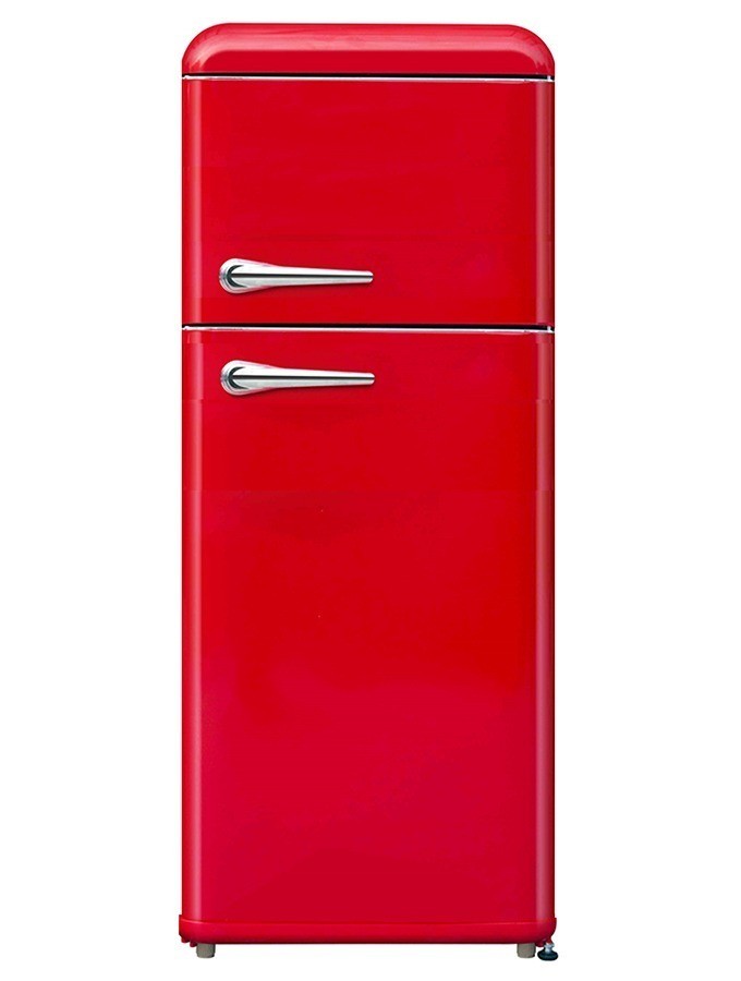 Campomatic Vintage Retro 2-Door Refrigerator with Freezer, 244 L, Red