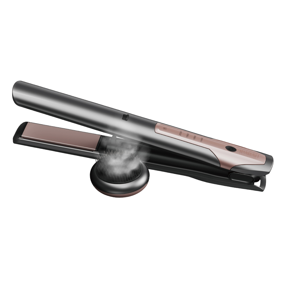 IPARAH Professional Hair Straightener, Essential Oil Comb, Negative Ion Rechargeable, Portable Travel, LED Display, USB