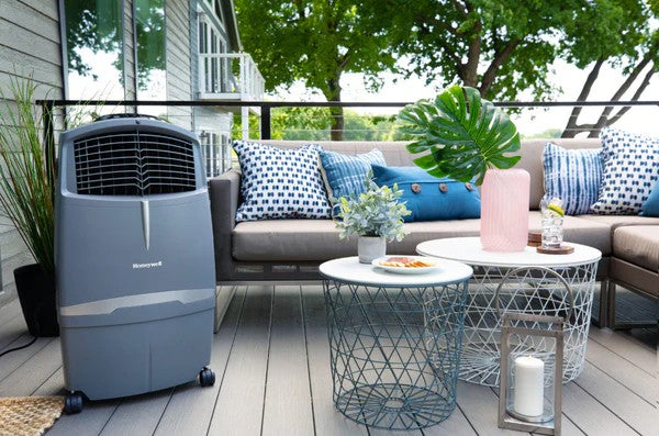 Honeywell Indoor Evaporative Air Cooler with Remote Control, Gray