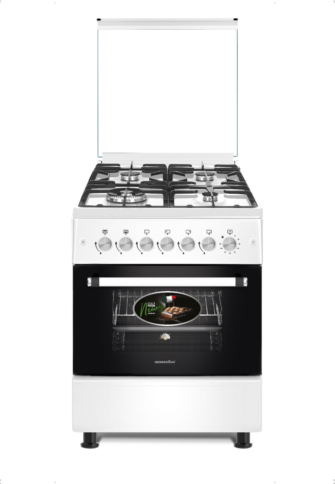 Milano Freestanding Gas, 4 Burners, White