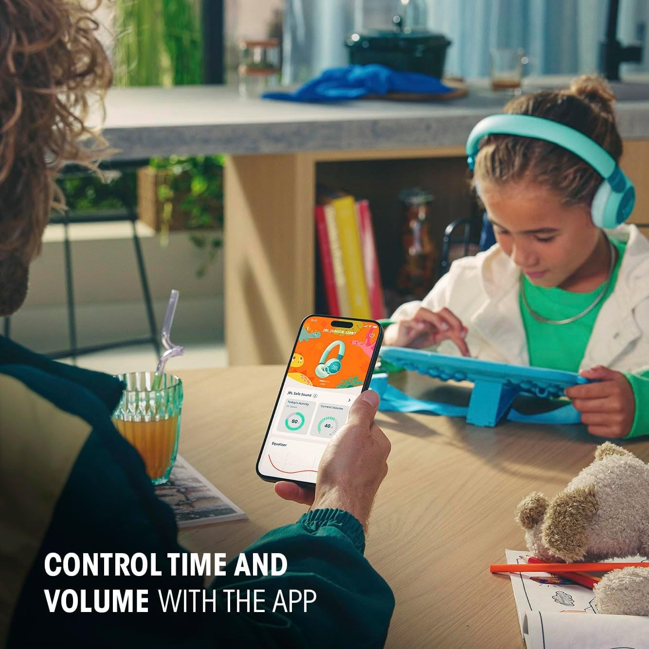 JBL Junior Wireless On-Ear Kids Headphones, JBL Safe Sound