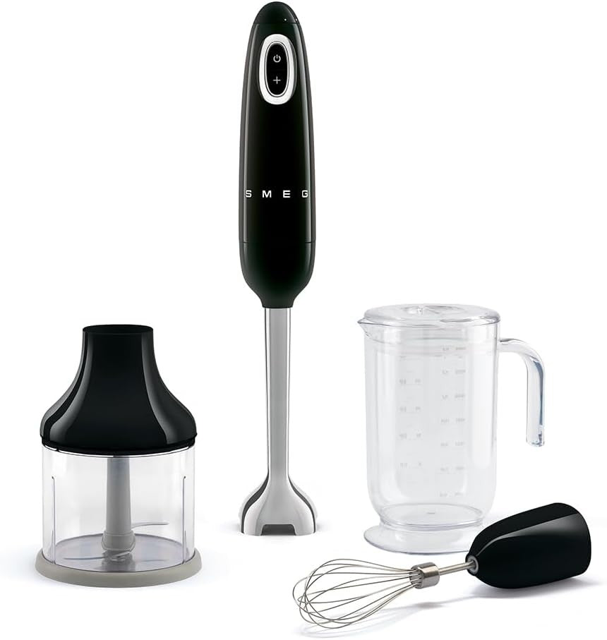 Smeg 700 Watts Hand Blender, Turbo Function & Flow blend Cutting System, Black
