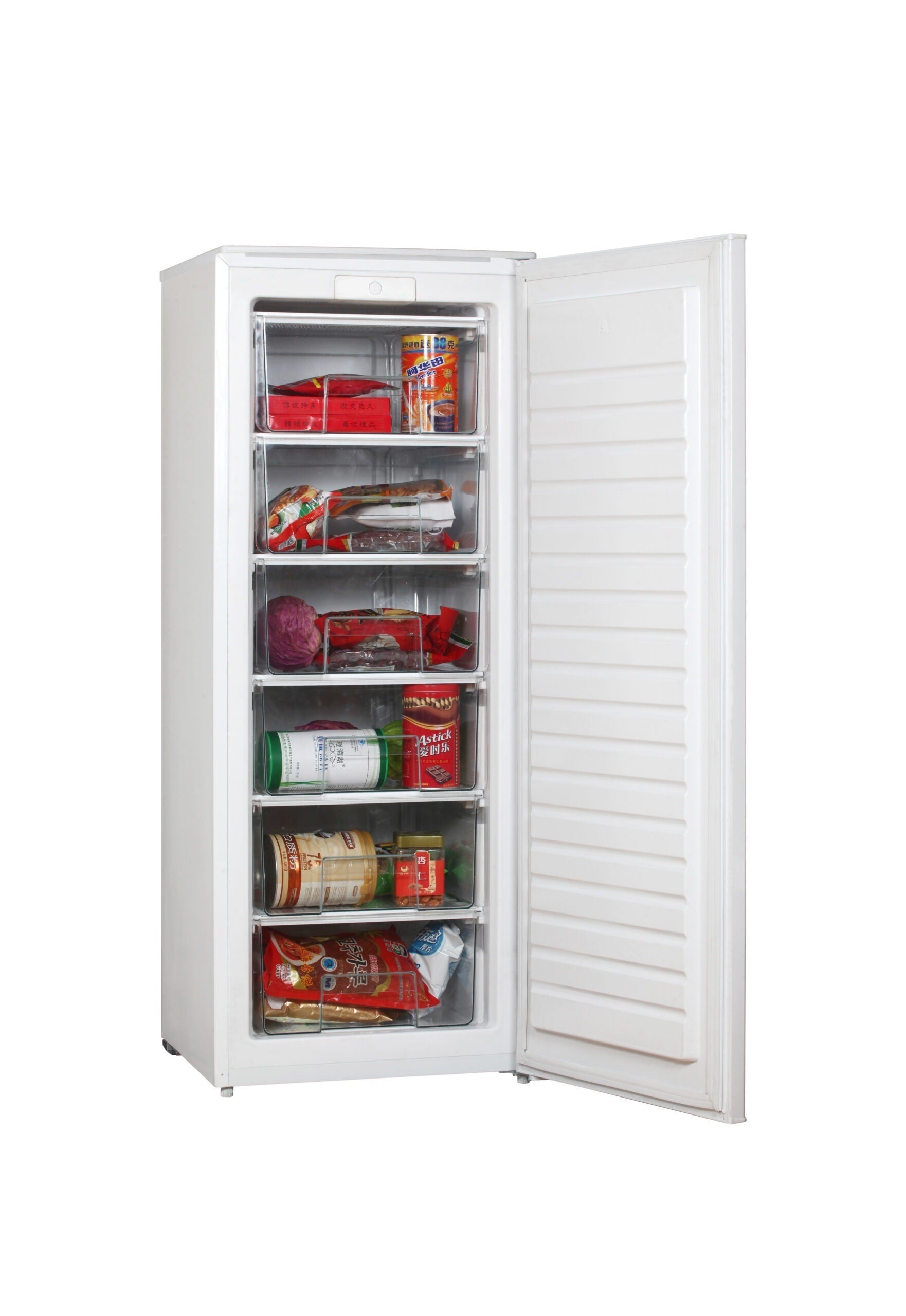 Campomatic 200 L Upright Freezer, Defrost, 4 Drawers, Stainless Steel