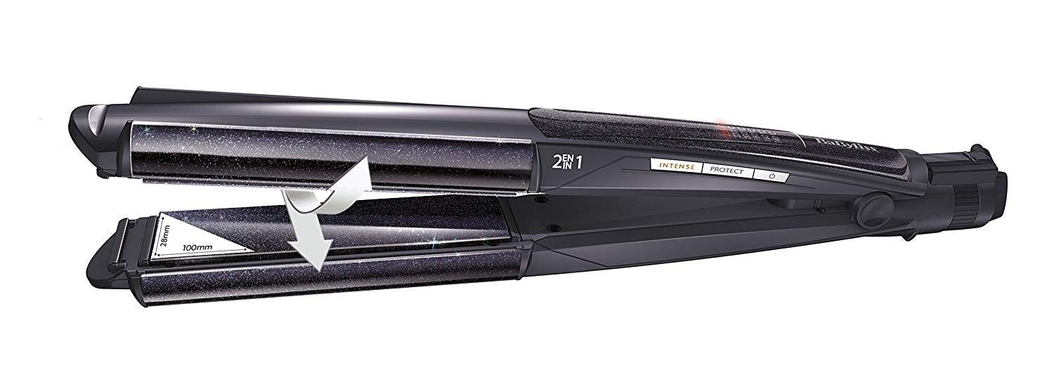 Babyliss 2 In 1 Hair Curler & Straightener, Wet & Dry, Black
