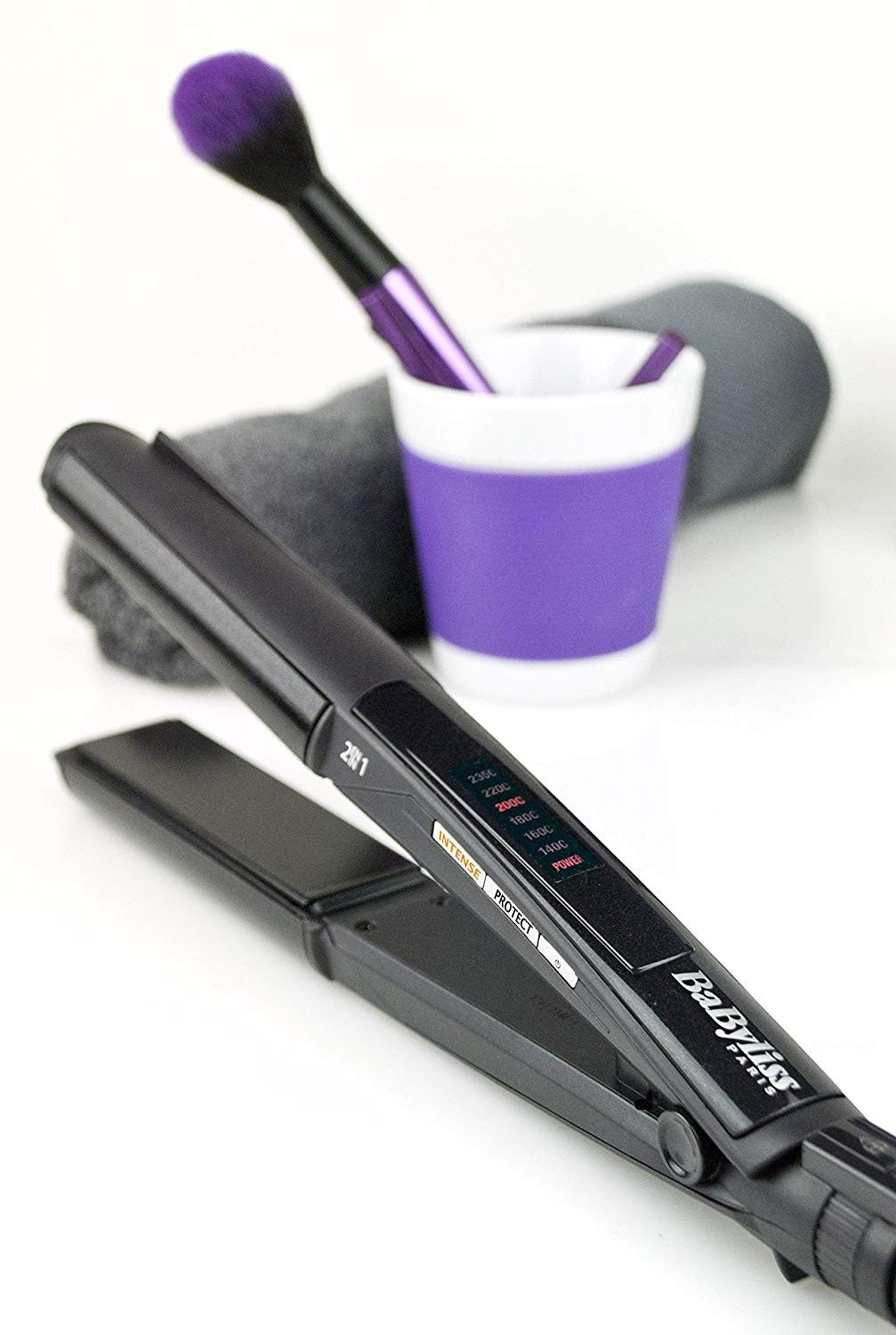 Babyliss 2 In 1 Hair Curler & Straightener, Wet & Dry, Black