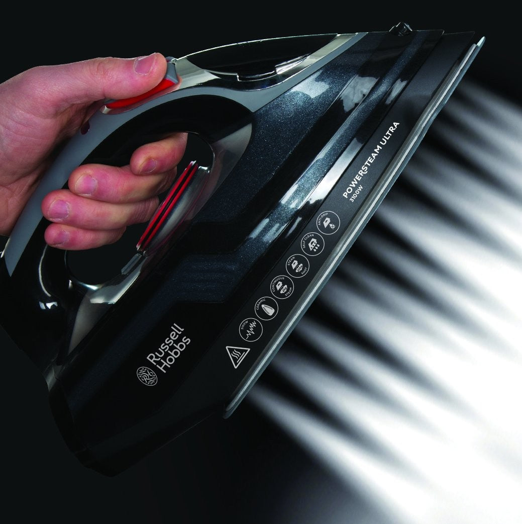 Russell Hobbs, Power Ultra Steam Iron, 3100 Watts, Black & Grey