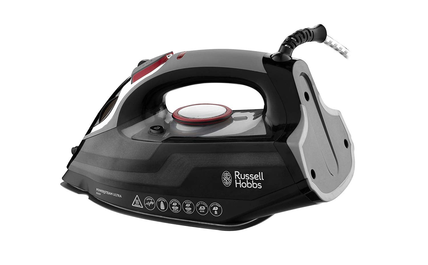 Russell Hobbs, Power Ultra Steam Iron, 3100 Watts, Black & Grey