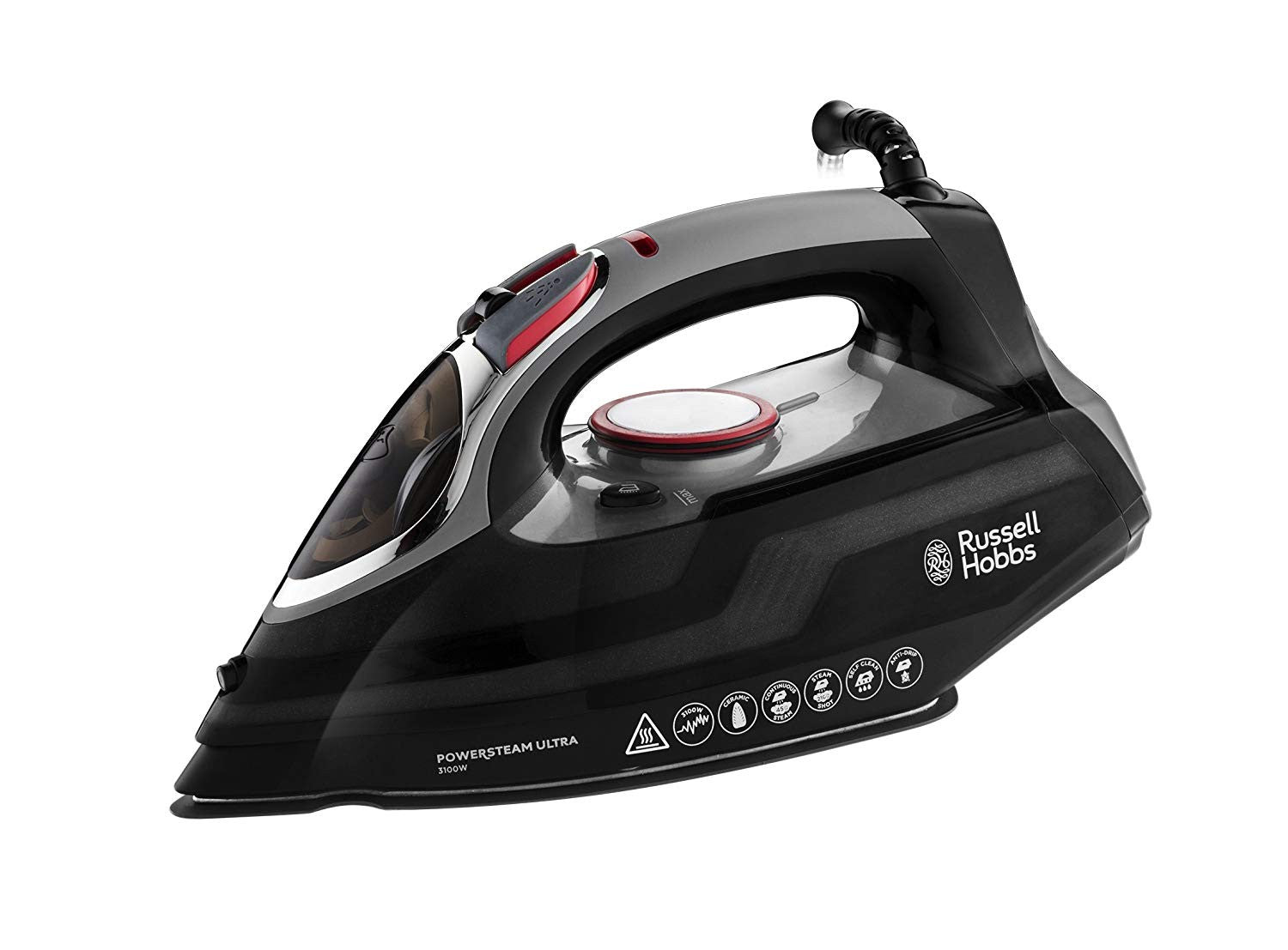 Russell Hobbs, Power Ultra Steam Iron, 3100 Watts, Black & Grey