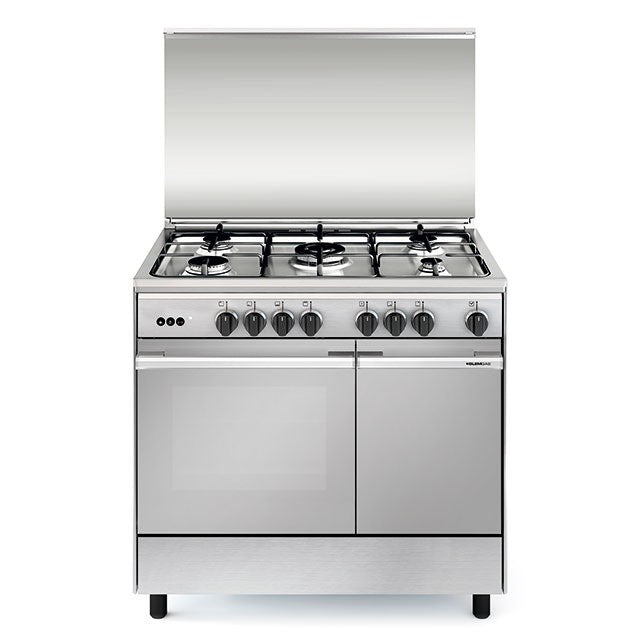 Glem Gas, Gas Oven With Gas Grill, 5 Burners, 90 CM, Inox